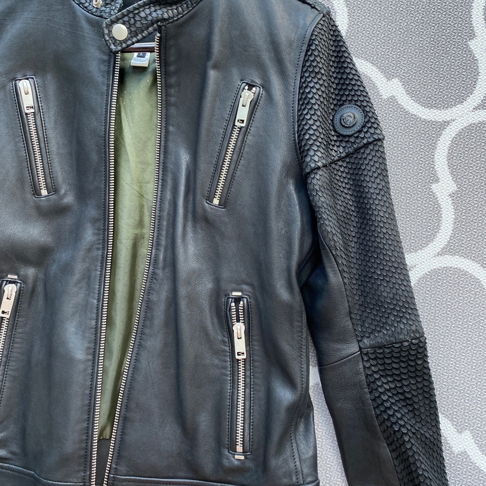 Mens Diesel Leather Jacket Size L